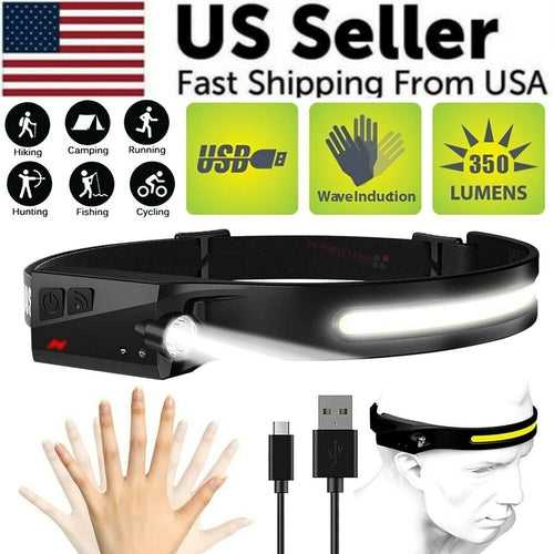 USB Rechargeable LED Headlamp - Bright COB Work Light | XYF Studios