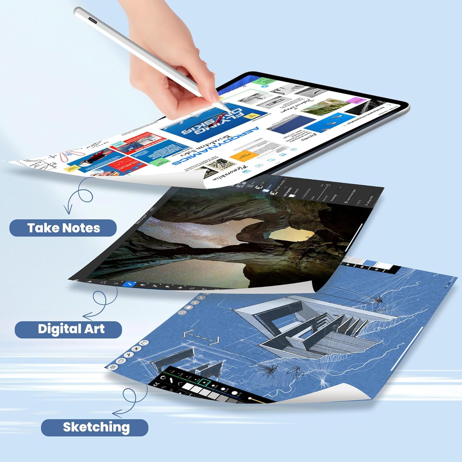 Pencil for Apple Ipad A16 10Th Generation, Fast Charge Stylus Pen for 2025-2018