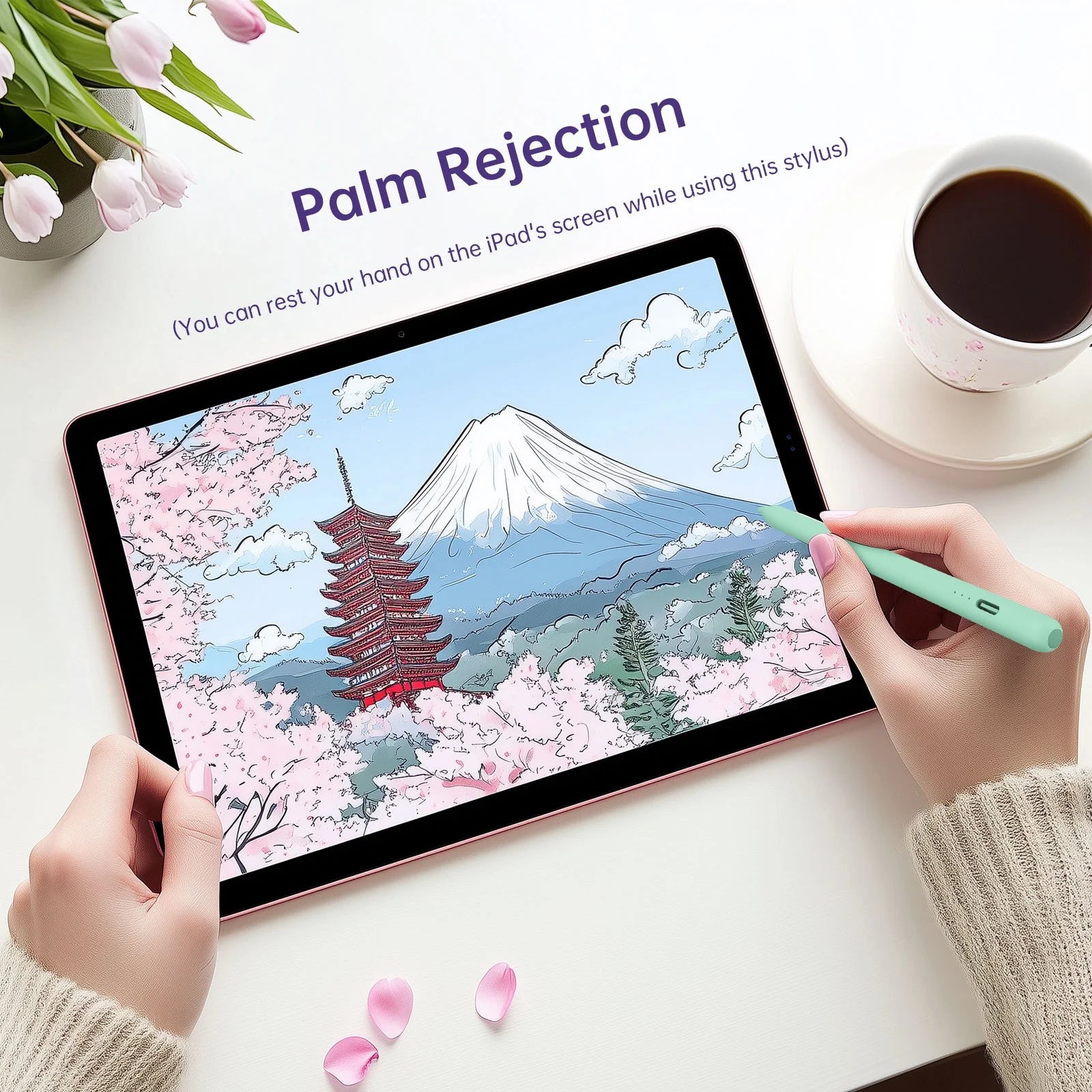 Stylus Pen for Ipad, 13 Mins Fast Charging Stylus with Palm Rejection, Tilt Sensitivity, for 2018 or Later Ipad Air 3/4/5, Ipad Mini 5/6, Ipad 6/7/8/9/10, Ipad Pro 11", Ipad Pro 12.9"