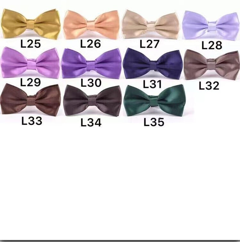 Mens Bowtie Pretied Adjustable Necktie Solid Color Formal Wedding Party Tuxedo