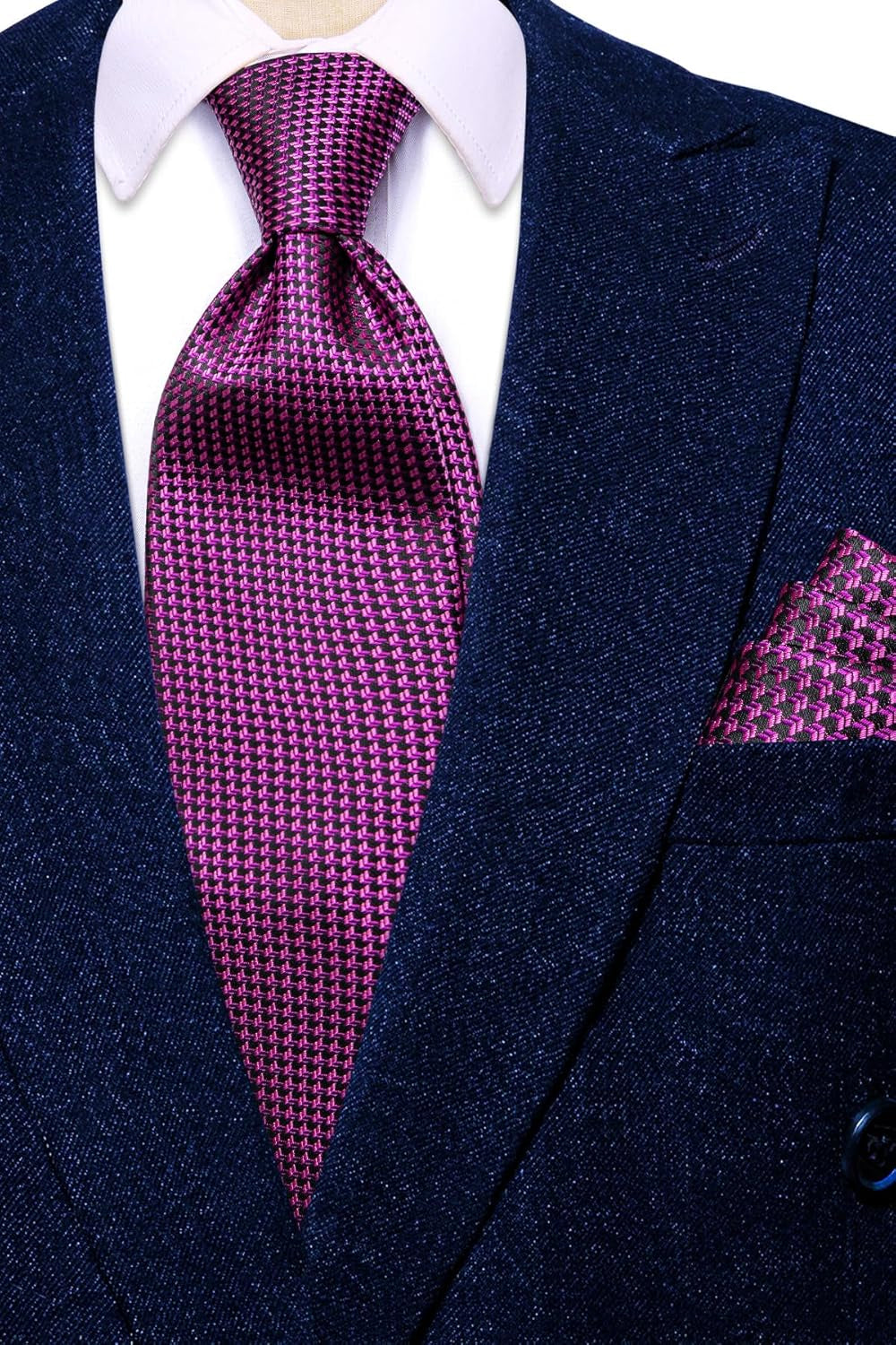 Men 63Inches Tie Set Extra Long Necktie Paisley Tie Pocket Suqare Cufflinks Big and Tall Men Tie