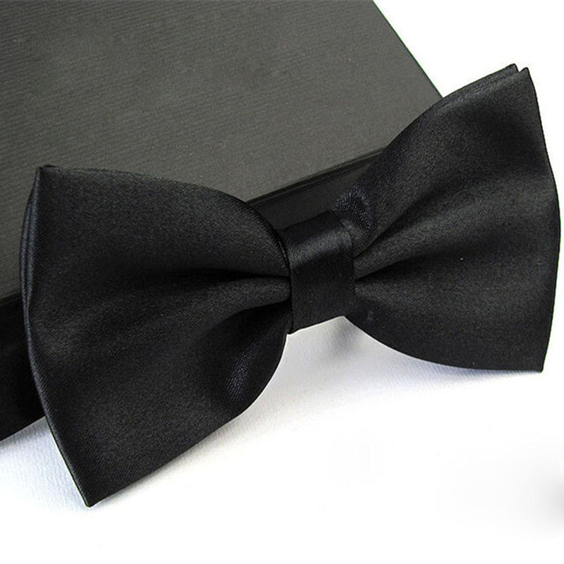 Mens Bowtie Pretied Adjustable Necktie Solid Color Formal Wedding Party Tuxedo
