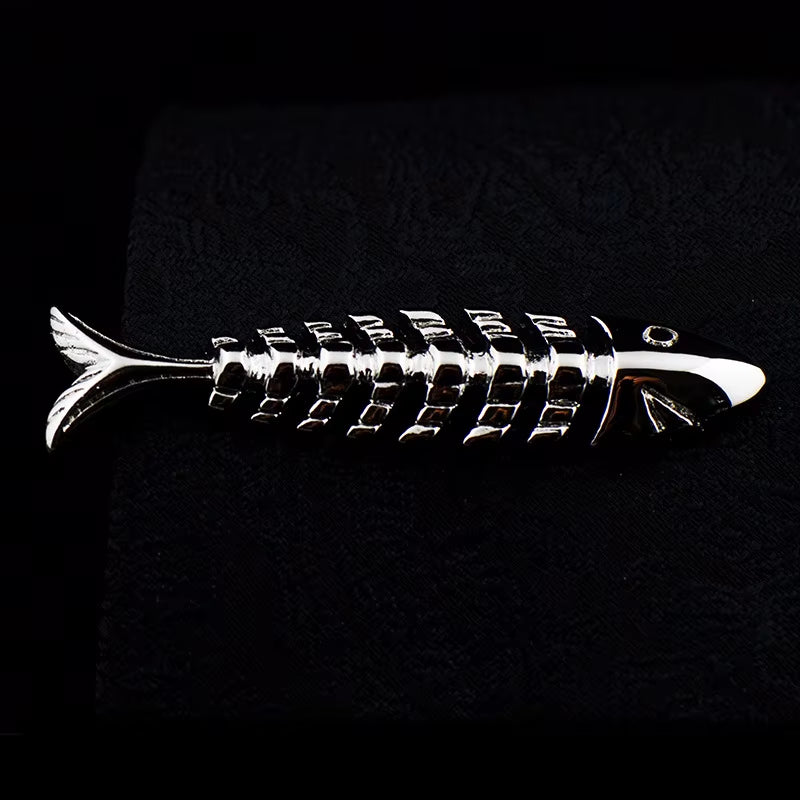 New High Quality Laser Engraving Tie Clip Black Men'S Business Tie Pin Free Delivery Rudder Feathers