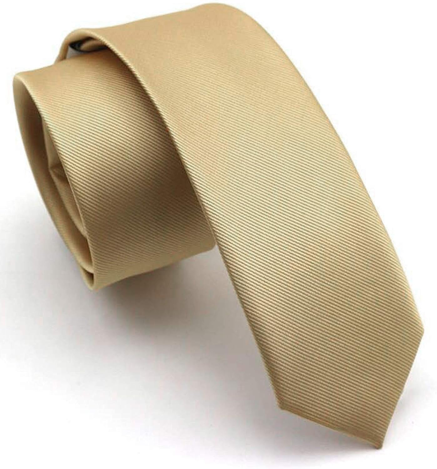 2.4" Solid Color Skinny Tie and Pocket Square with Tie Clip Sets for Men (6Cm)