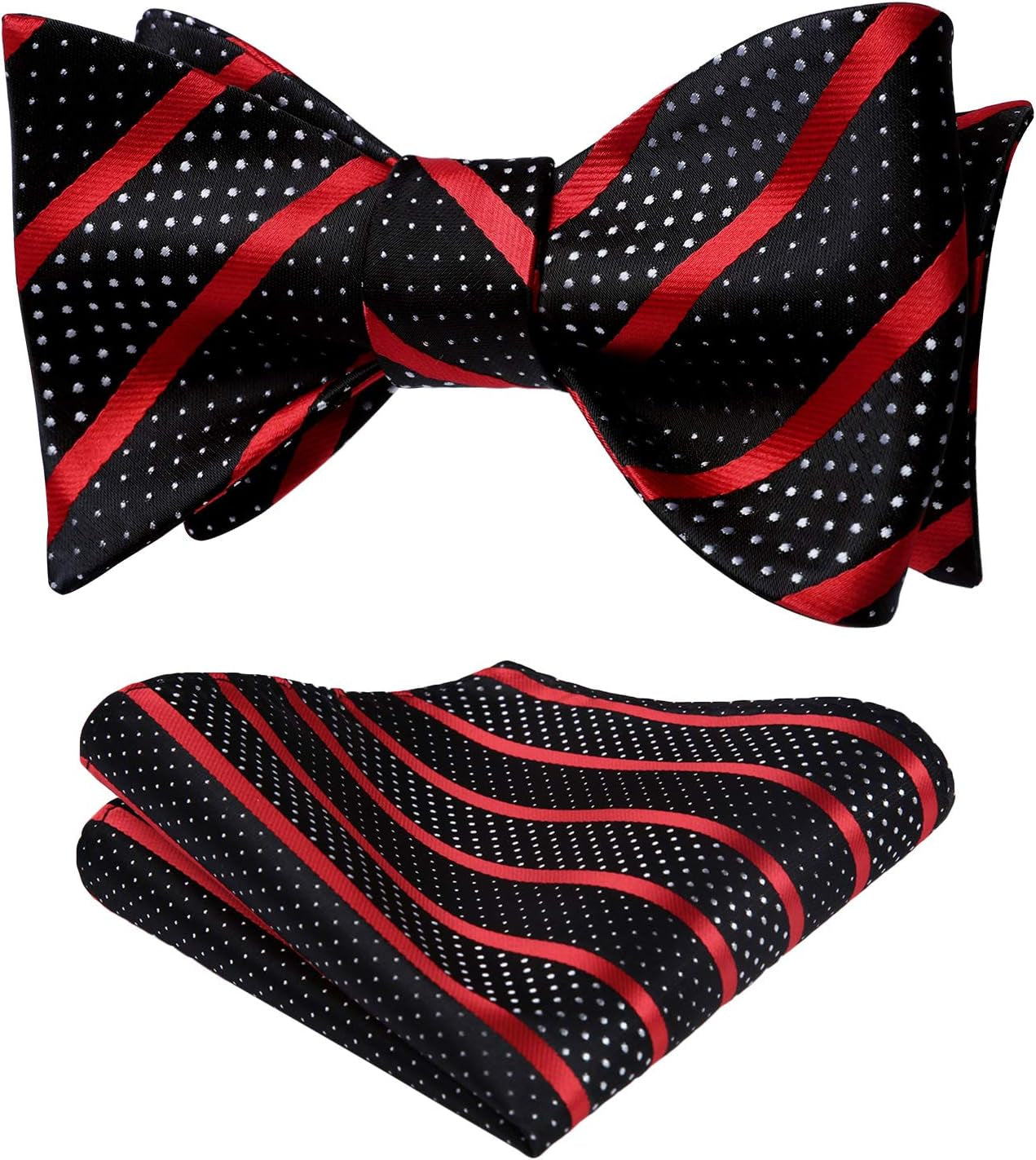 Bow Ties for Men Striped Bowties Men'S Self Tie Bowtie Handkerchief Formal Tuxedo Wedding Bowties and Pocket Square