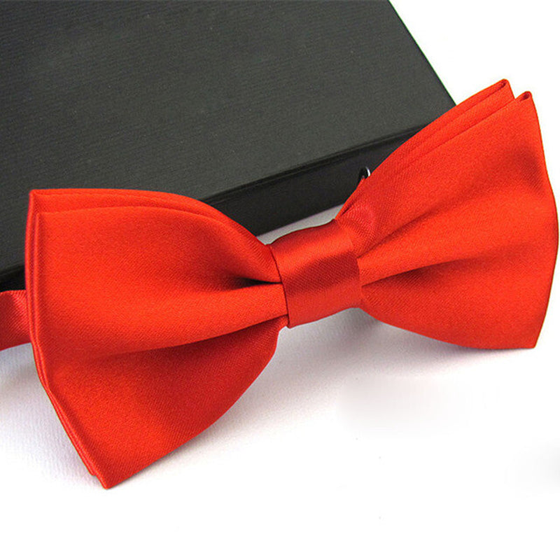 Mens Bowtie Pretied Adjustable Necktie Solid Color Formal Wedding Party Tuxedo