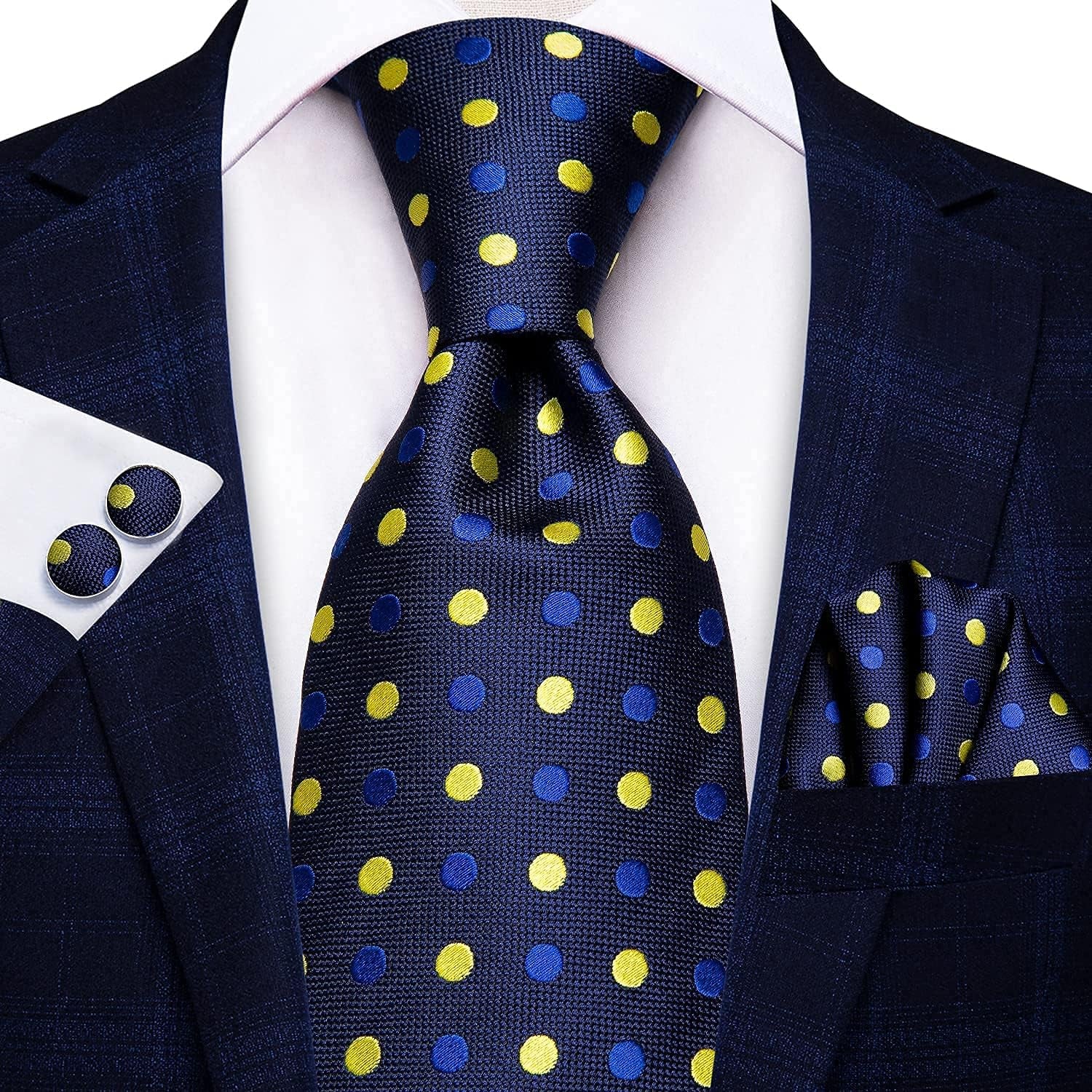 Lot 5 Pcs Gift Box Mens Tie Set Necktie with Pocket Square Cufflinks Silk Neck Tie Collection