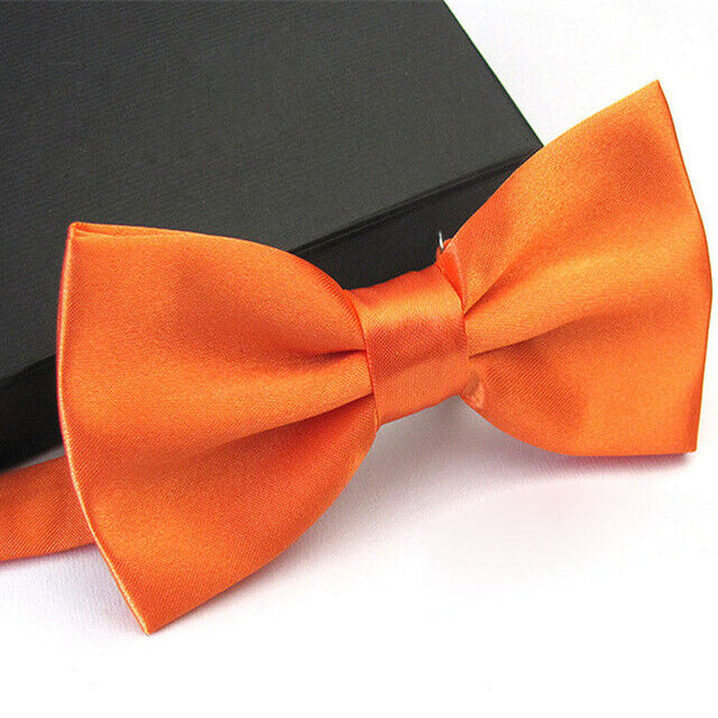 Mens Bowtie Pretied Adjustable Necktie Solid Color Formal Wedding Party Tuxedo