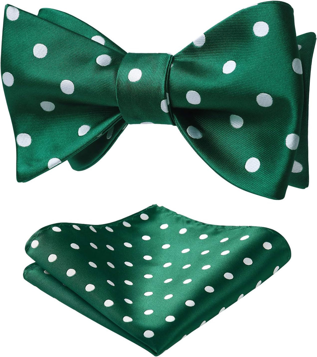 Bow Ties for Men Polka Dot Selftie Bowtie and Pocket Square Classic Business Tuxedo Wedding Bowties Handkerchief