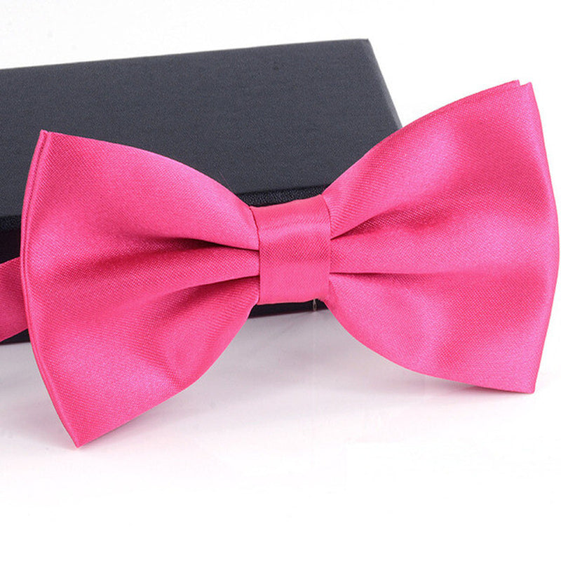 Mens Bowtie Pretied Adjustable Necktie Solid Color Formal Wedding Party Tuxedo