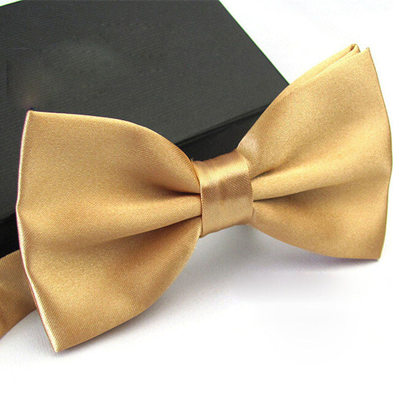 Mens Bowtie Pretied Adjustable Necktie Solid Color Formal Wedding Party Tuxedo