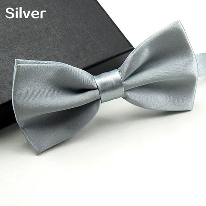 Men Solid Color Bowtie Necktie Tuxedo Wedding Party Adjustable