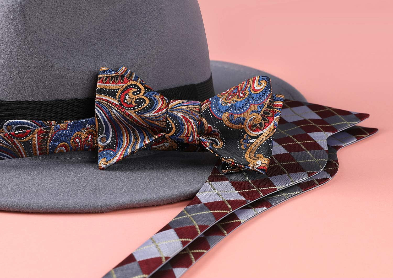 Bow Ties for Men Paisley Bowties Mens Self Tie Bow Tie and Pocket Square Set Formal Tuxedo Wedding Bowtie