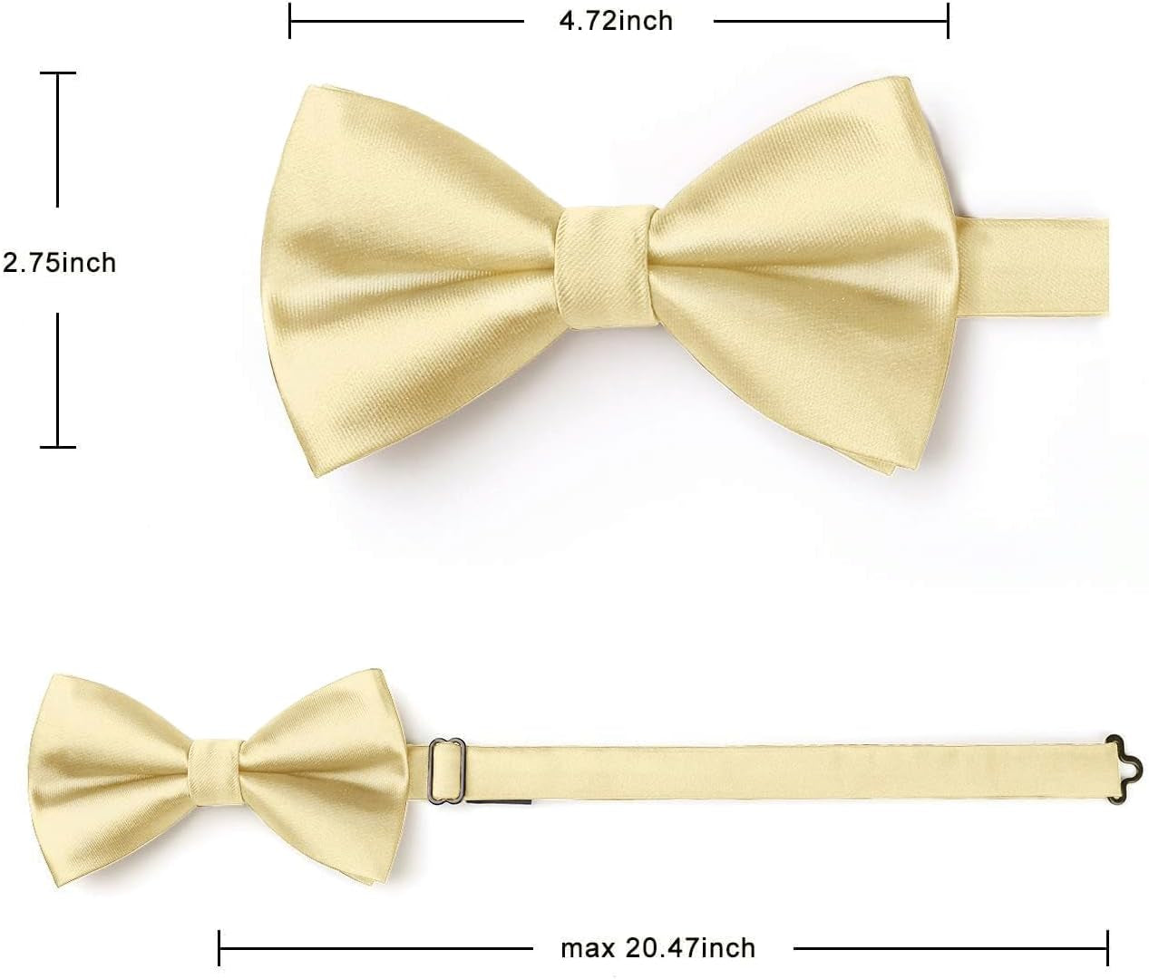 Bow Ties for Men Solid Color Pre-Tie Bow Tie and Pocket Square Set Classic Formal Tuxedo Bowties for Wedding Party