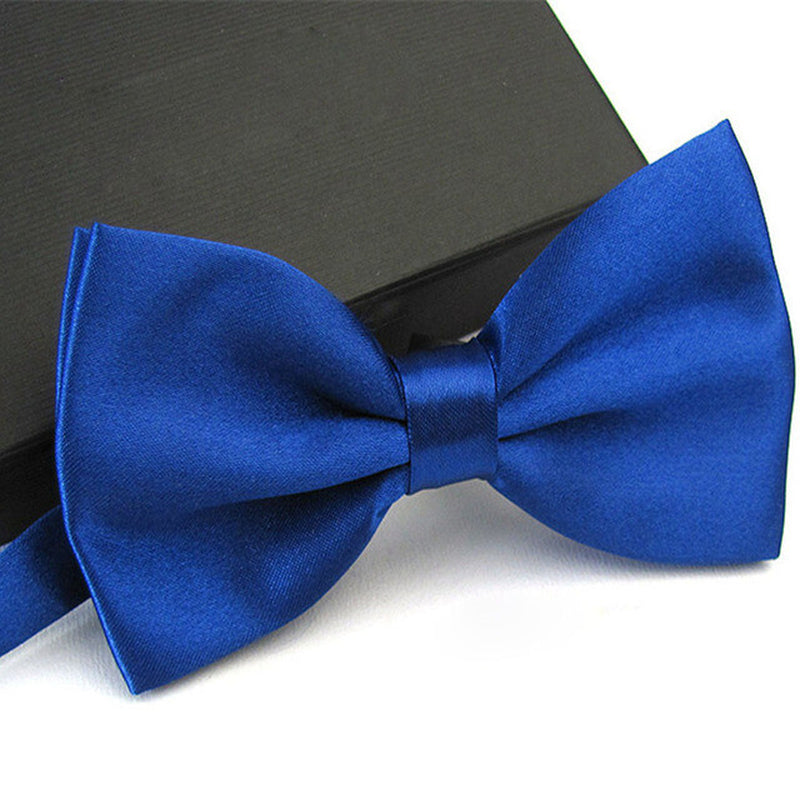 Mens Bowtie Pretied Adjustable Necktie Solid Color Formal Wedding Party Tuxedo