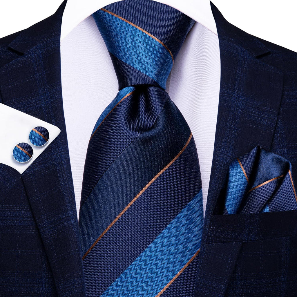 Lot 5 Pcs Gift Box Mens Tie Set Necktie with Pocket Square Cufflinks Silk Neck Tie Collection