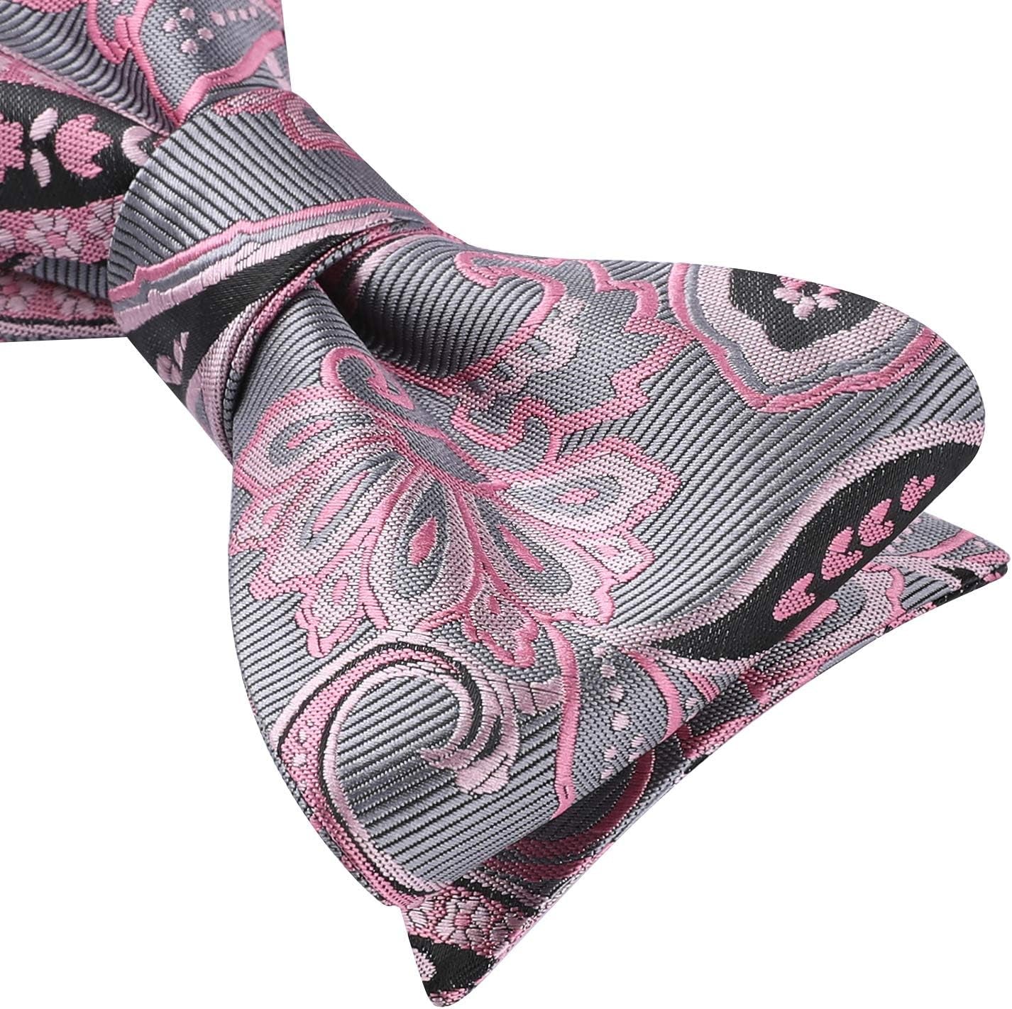 Bow Ties for Men Paisley Bowties Mens Self Tie Bow Tie and Pocket Square Set Formal Tuxedo Wedding Bowtie