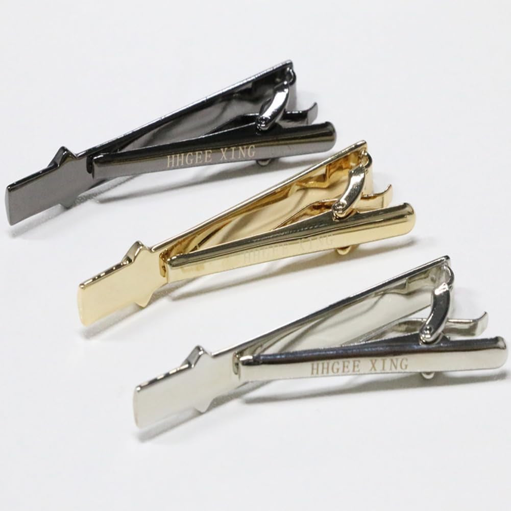 Tie Clips for Men,Classic Tie Clip Black Tie Bar Set Luxury Box Gift