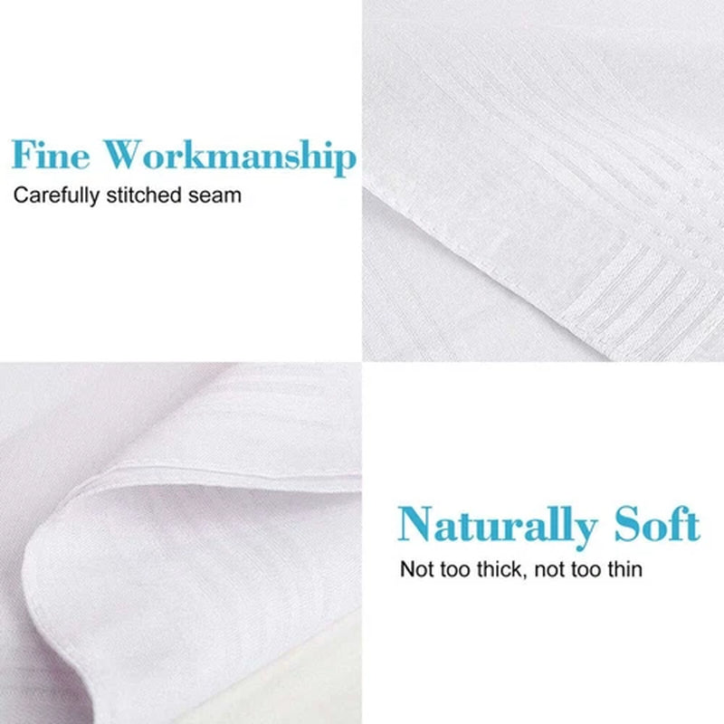 13X Handkerchiefs Cotton Classic Hankies Large Men Hankerchief Hanky Pocket Gift