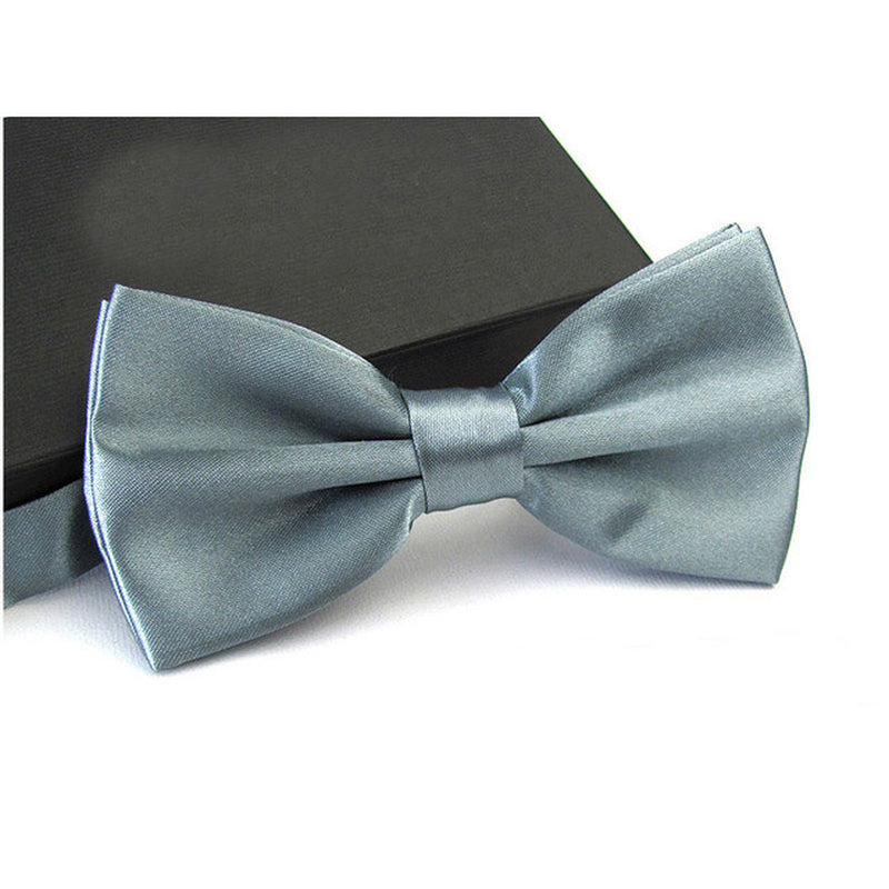 Mens Bowtie Pretied Adjustable Necktie Solid Color Formal Wedding Party Tuxedo