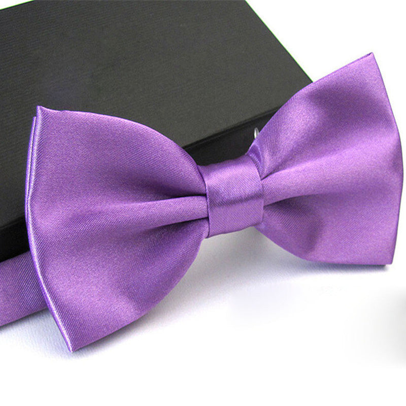 Mens Bowtie Pretied Adjustable Necktie Solid Color Formal Wedding Party Tuxedo