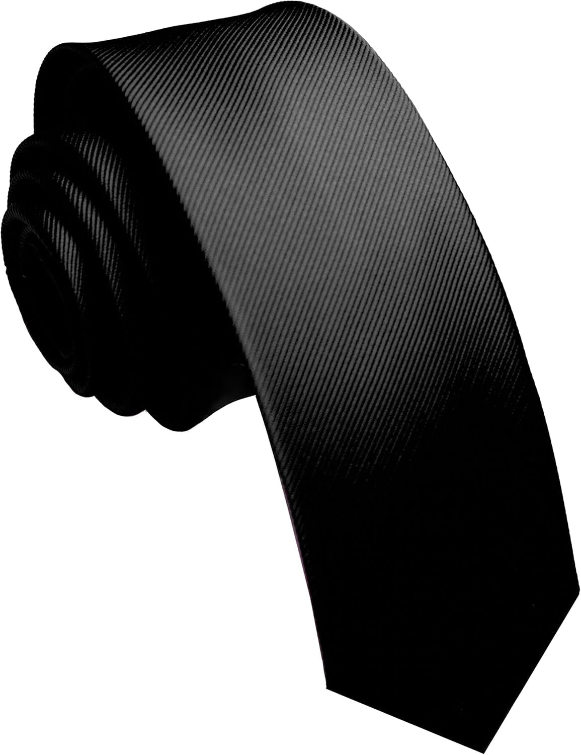 2.4" Solid Color Skinny Tie and Pocket Square with Tie Clip Sets for Men (6Cm)