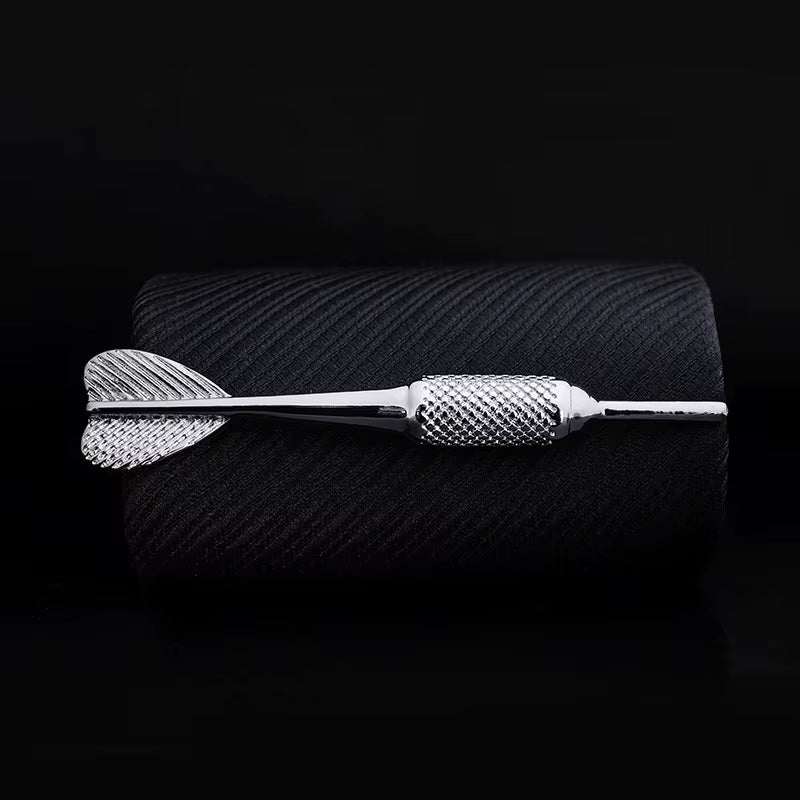 New High Quality Laser Engraving Tie Clip Black Men'S Business Tie Pin Free Delivery Rudder Feathers