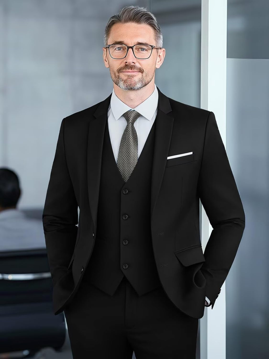 Men'S 3-Piece Slim Fit Suit Set-2-Button Blazer,Vest & Pants-Formal Wedding,Prom,Party & Business Tuxedo