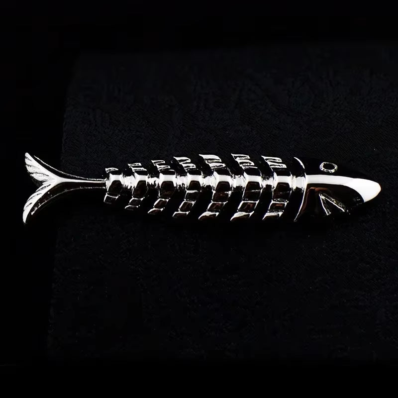 New High Quality Laser Engraving Tie Clip Black Men'S Business Tie Pin Free Delivery Rudder Feathers