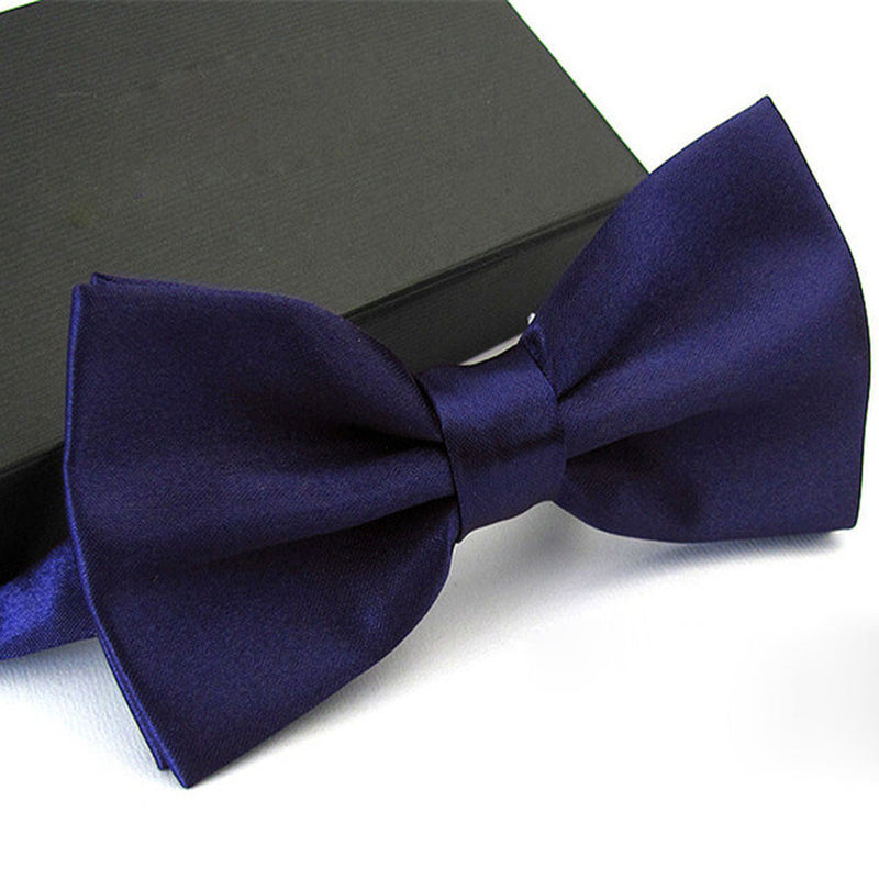 Mens Bowtie Pretied Adjustable Necktie Solid Color Formal Wedding Party Tuxedo