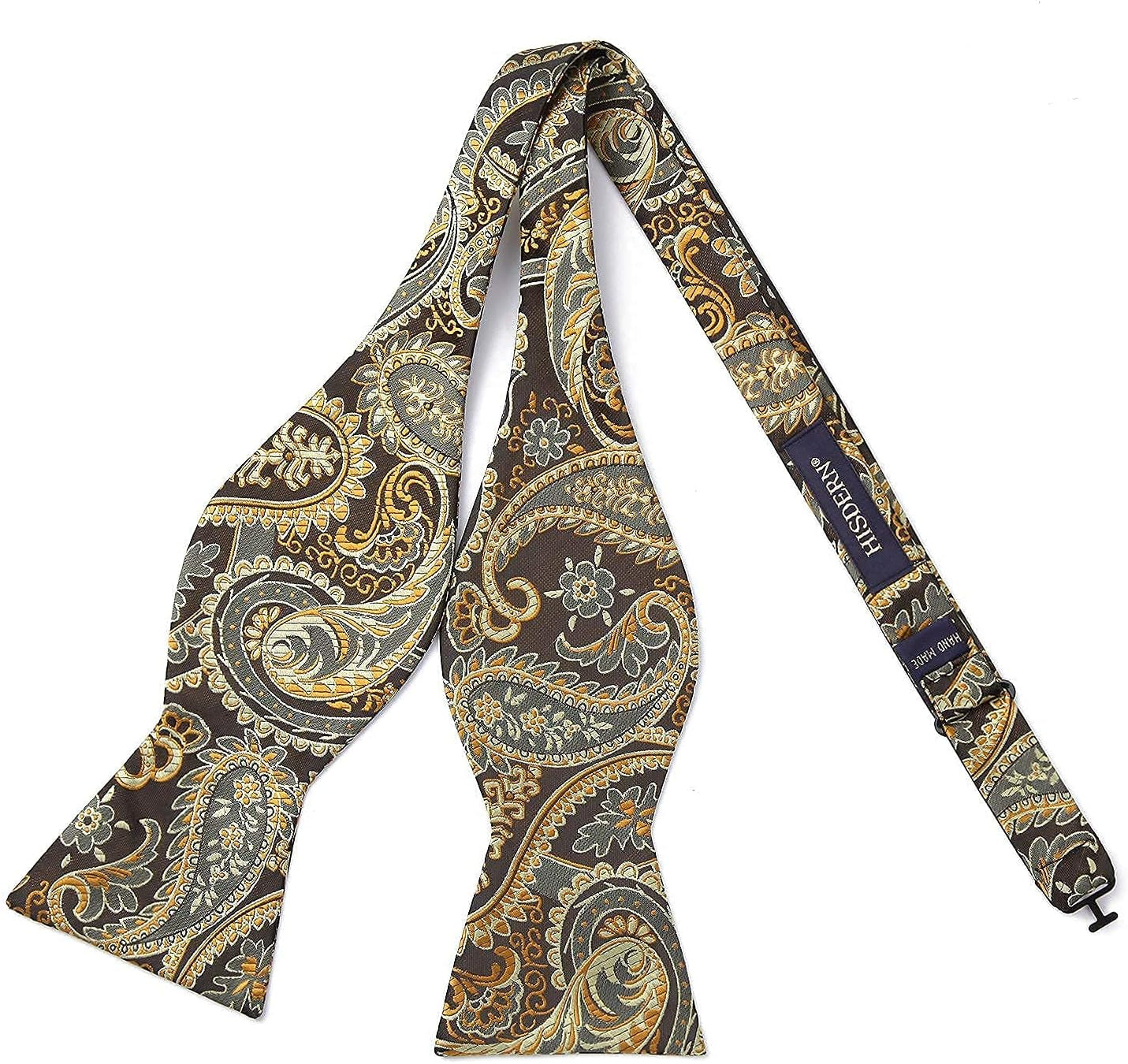 Suspenders for Men Paisley Floral Self Tied Bow Tie and Suspender Pocket Square Sets Adjustable Wedding Braces