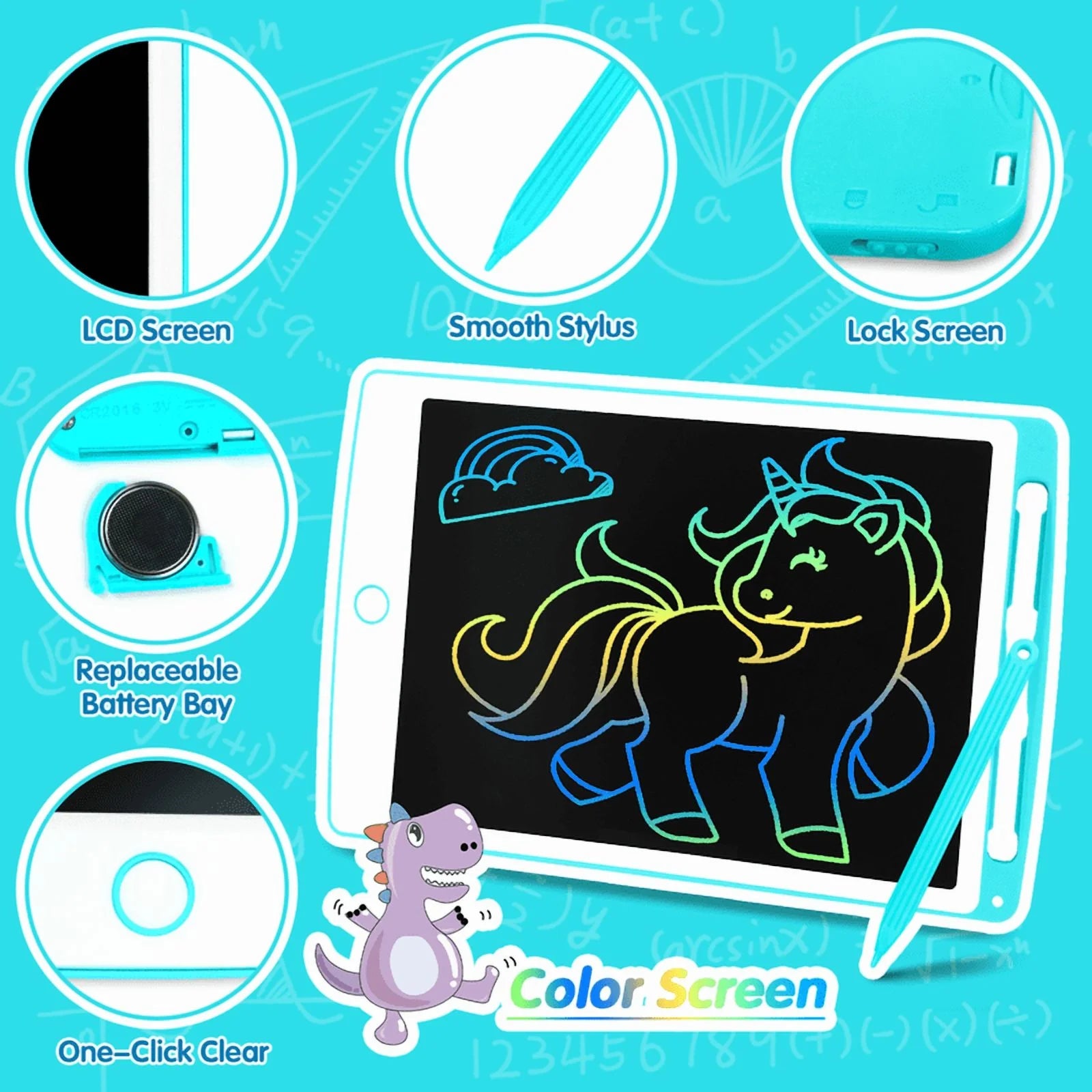 LCD Writing Tablet 10 Inch Drawing Pad, Electronic Graphics Tablet, Led Writing Tablet Toys for Toddler, Doodle Board Gifts for Kid Adult