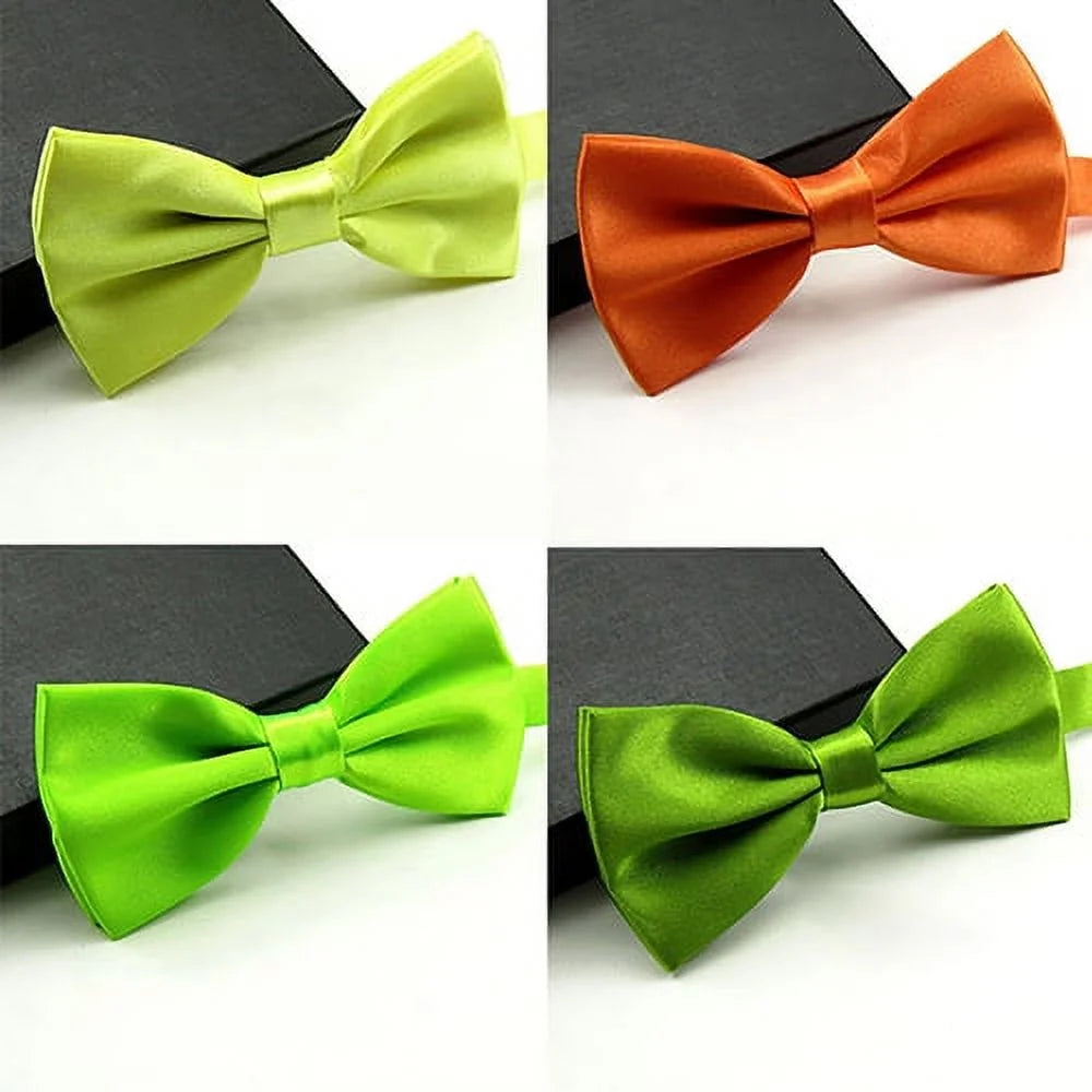 Men Solid Color Bowtie Necktie Tuxedo Wedding Party Adjustable