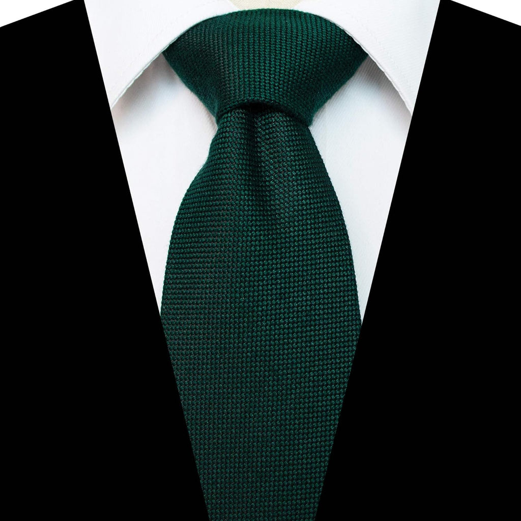 Solid Color Wool Tie and Pocket Square with Tie Clip Sets for Men