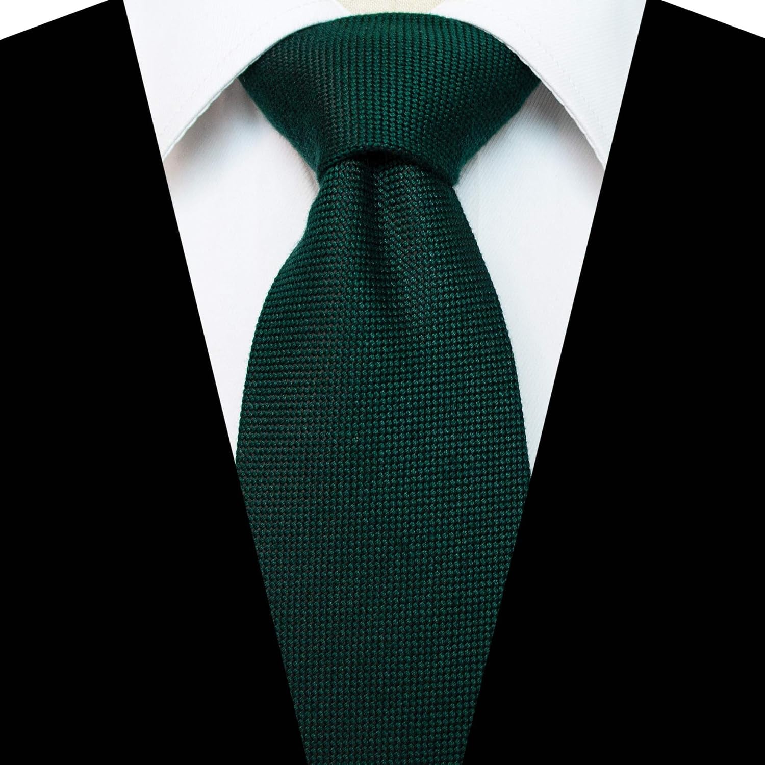 Solid Color Wool Tie and Pocket Square with Tie Clip Sets for Men