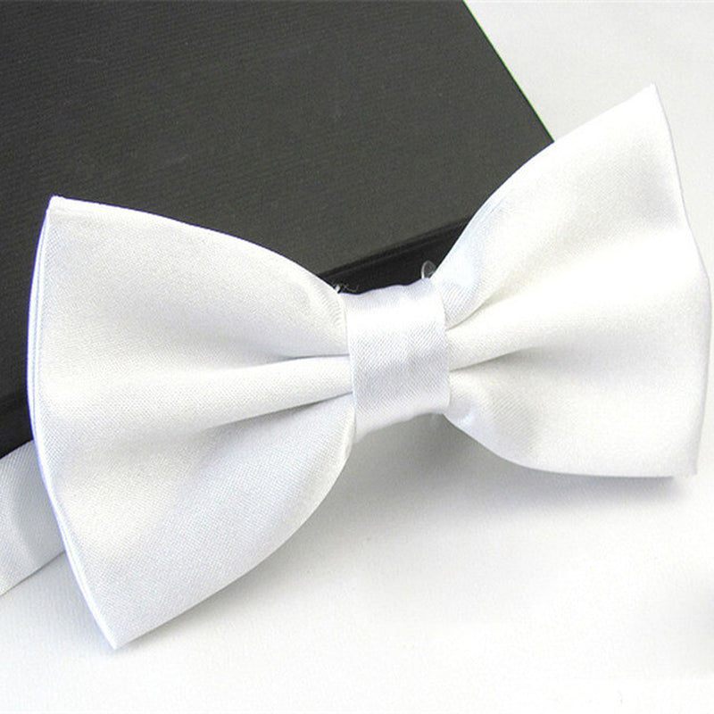 Mens Bowtie Pretied Adjustable Necktie Solid Color Formal Wedding Party Tuxedo