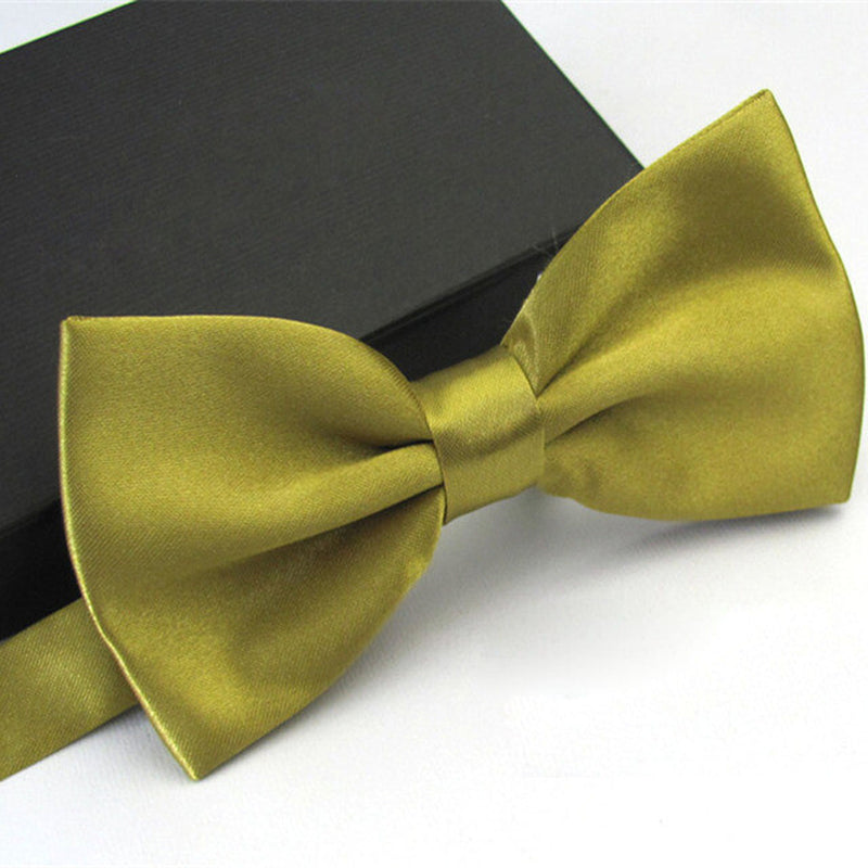 Mens Bowtie Pretied Adjustable Necktie Solid Color Formal Wedding Party Tuxedo