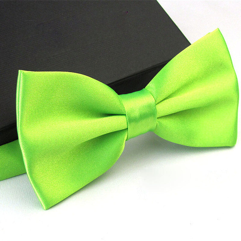 Mens Bowtie Pretied Adjustable Necktie Solid Color Formal Wedding Party Tuxedo
