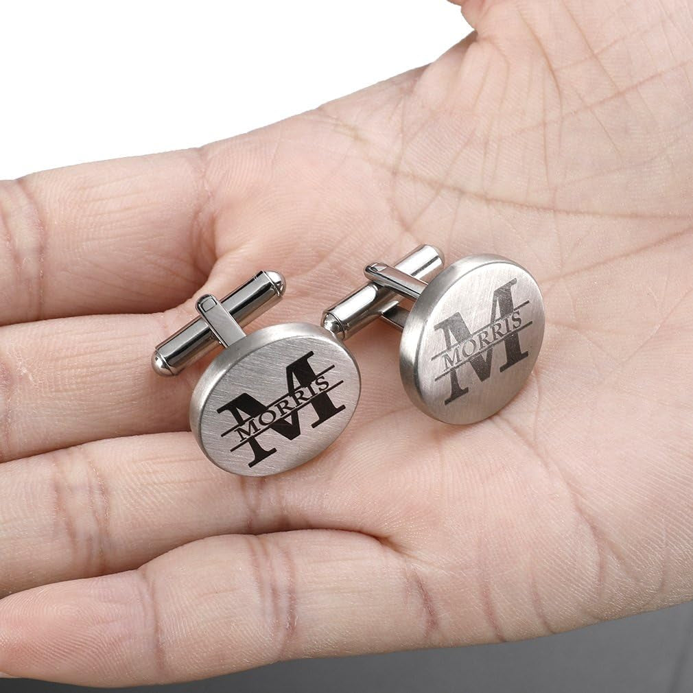 Cufflinks Wedding Engraved Groom Groomsman Father of the Bride Best Man Tie Clip Tack Bar