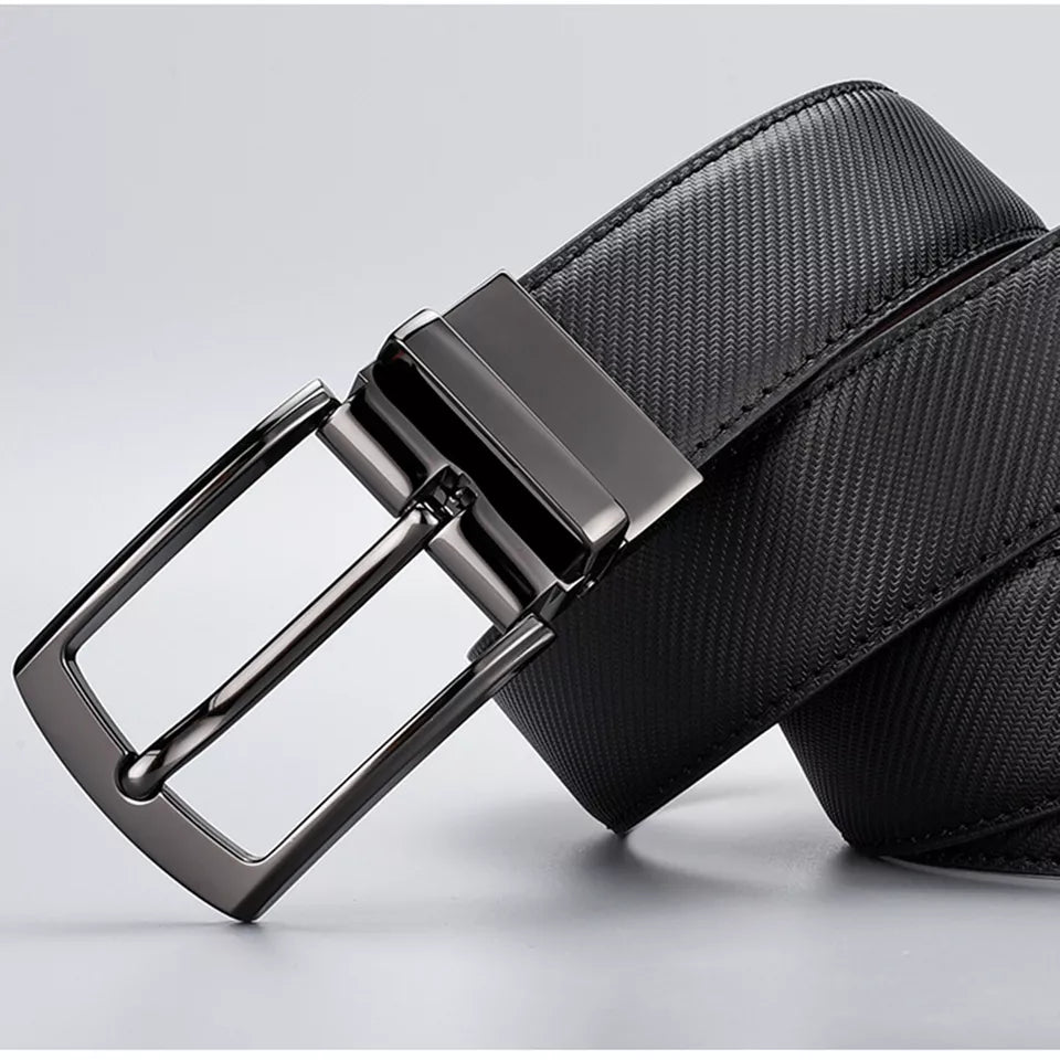 Men Genuine Leather Belts Adjustable Casual Dress Belt for Jeans Work Size 30-42
