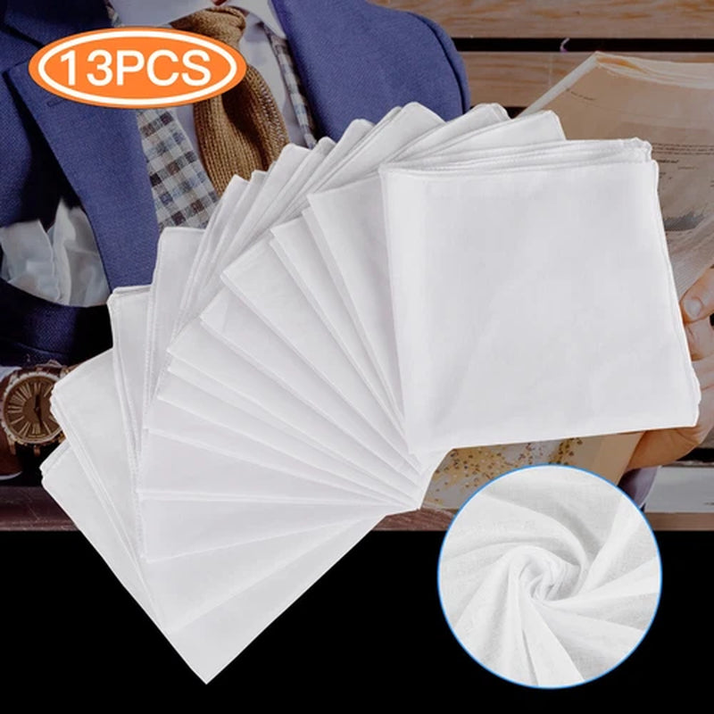 13X Handkerchiefs Cotton Classic Hankies Large Men Hankerchief Hanky Pocket Gift