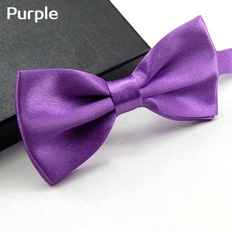 Men Solid Color Bowtie Necktie Tuxedo Wedding Party Adjustable