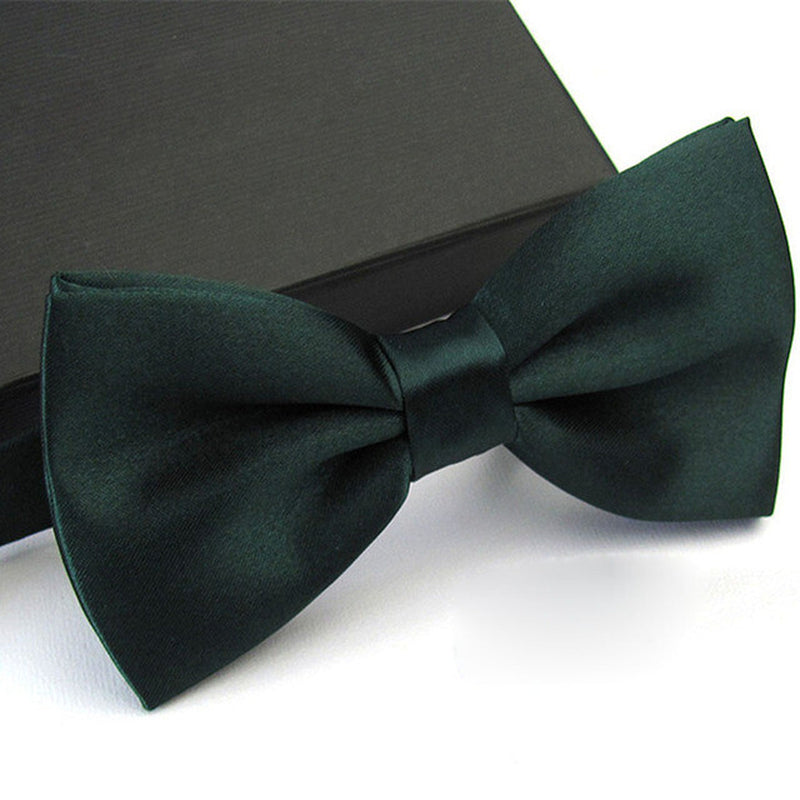 Mens Bowtie Pretied Adjustable Necktie Solid Color Formal Wedding Party Tuxedo