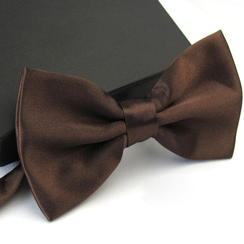Mens Bowtie Pretied Adjustable Necktie Solid Color Formal Wedding Party Tuxedo