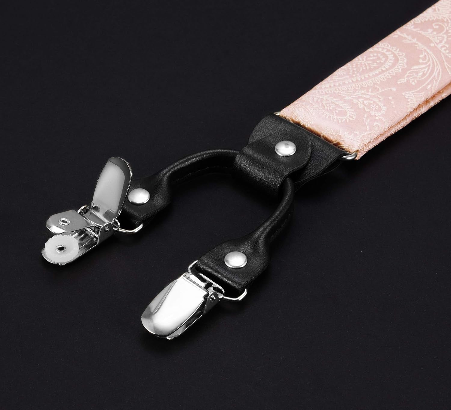 TIE G Paisley Suspender, Bow Tie, Pocket Square Set for Men'S Tuxedo Suspenders : Adjustable Braces, Strong Enhanced 6 Clips