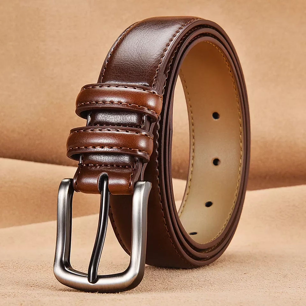 Mens Genuine Leather Belts Adjustable Casual Dress Belt for Jeans Size 36 38 40
