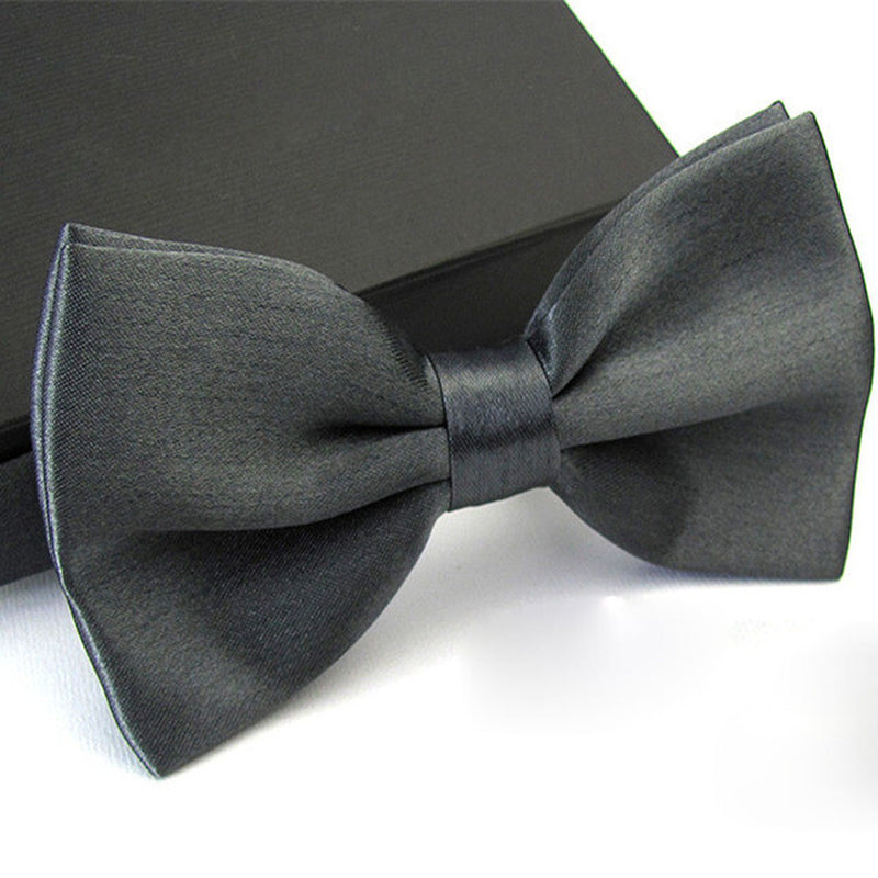 Mens Bowtie Pretied Adjustable Necktie Solid Color Formal Wedding Party Tuxedo