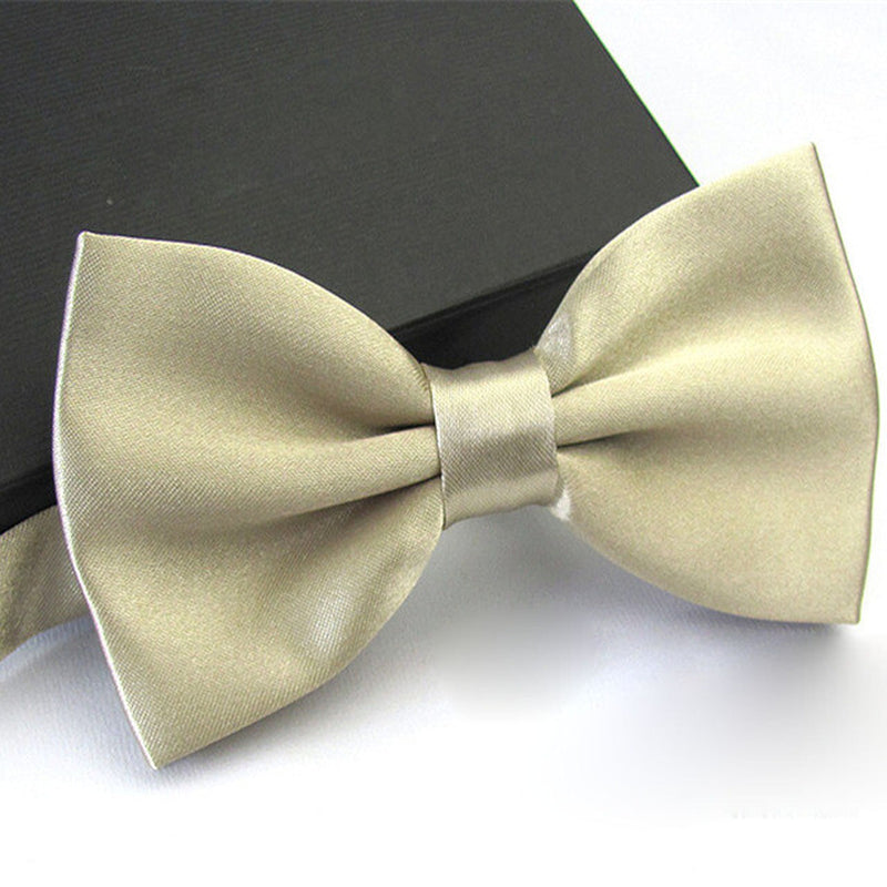 Mens Bowtie Pretied Adjustable Necktie Solid Color Formal Wedding Party Tuxedo