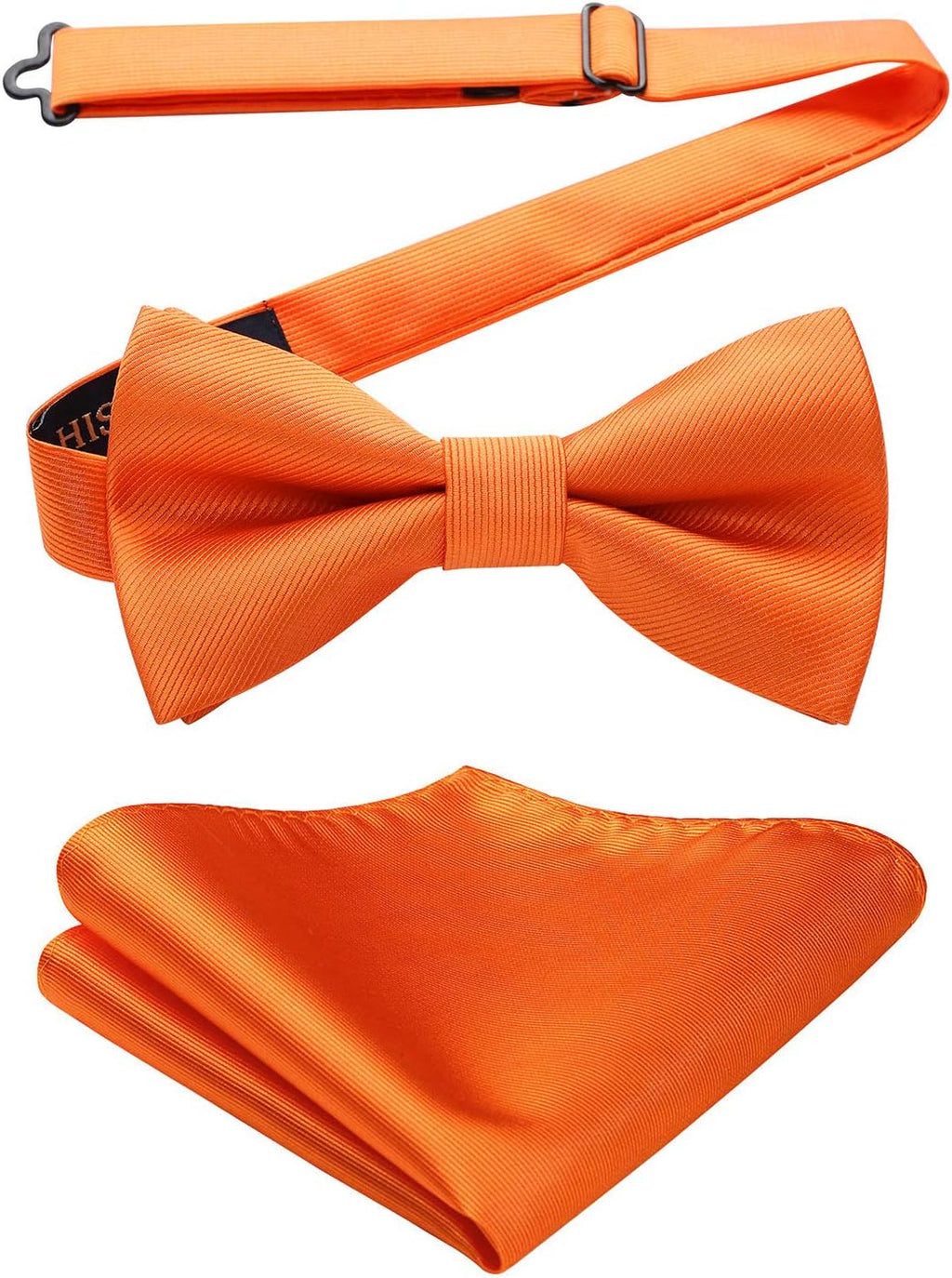 Mens Bow Ties Solid Color Pre Tied Bowtie and Pocket Square Set Classic Formal Tuxedo Bowties for Wedding Party