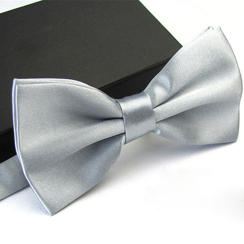 Mens Bowtie Pretied Adjustable Necktie Solid Color Formal Wedding Party Tuxedo